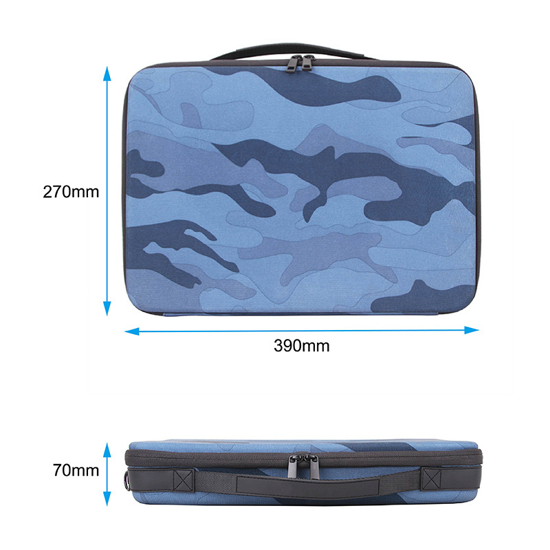 New Protective Blue Camouflage hand zipper Eva portable Computer bag Hard Shell Laptop Carrying Case