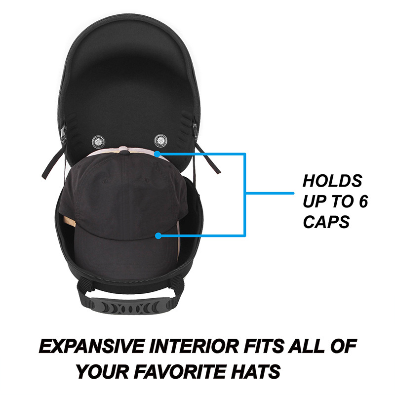 Custom Eva Hard Shell Zipper Baseball Luxury Hat Carrier Case Bags Fedora Travel Hat Cap Bag For Storage And Traveling Cap Bag