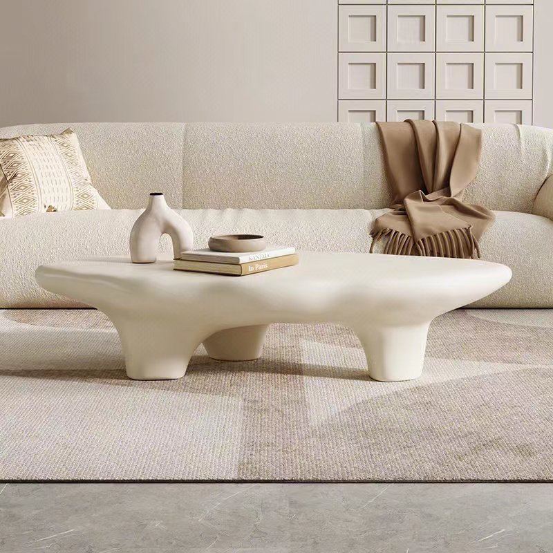 Wabi-sabi cobblestone coffee table Modern living room furniture fiberglass cloud coffee table