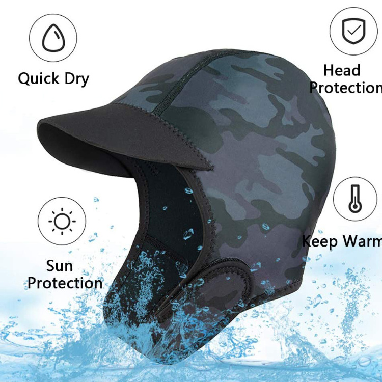 Top Quality 3mm Neoprene Snorkeling Hat Scuba Diving Hat With Shoulder Winter Swim Warm Wetsuit Hair Protect Hood