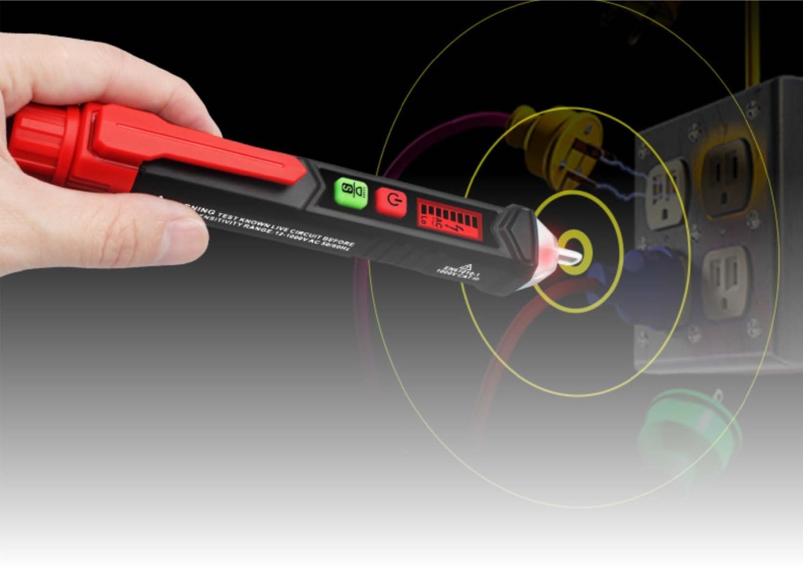 Automatic and dual range voltage detector tester Non-contact Voltage Tester with LED Flashlight