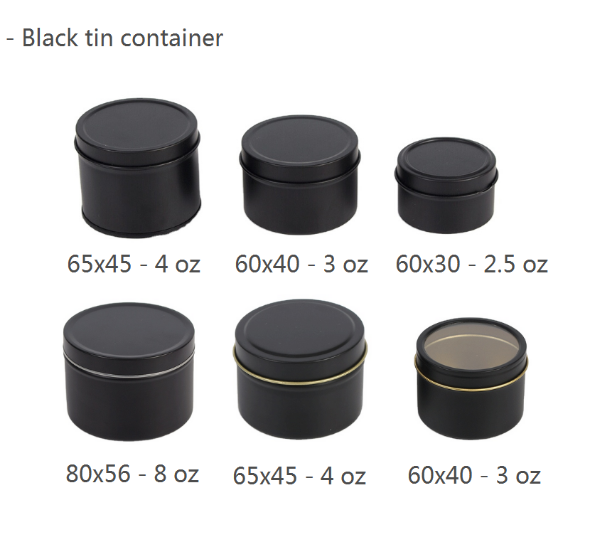 Custom empty food grade 2 oz 4 oz round lip balm candle metal tin jar small slide rectangle silver black tin containers