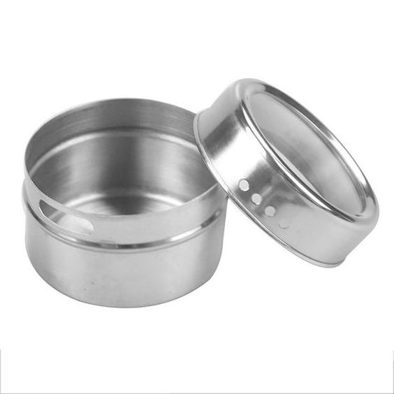 Hot sale magnetic dustproof visible empty seasoning boxes stainless steel spice tin can