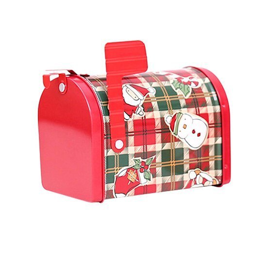 Christmas Decorations Wrought Iron Mailbox Can Children Gift Cartoon Candy Box Decorations Ornaments Tinplate Mailbox Box