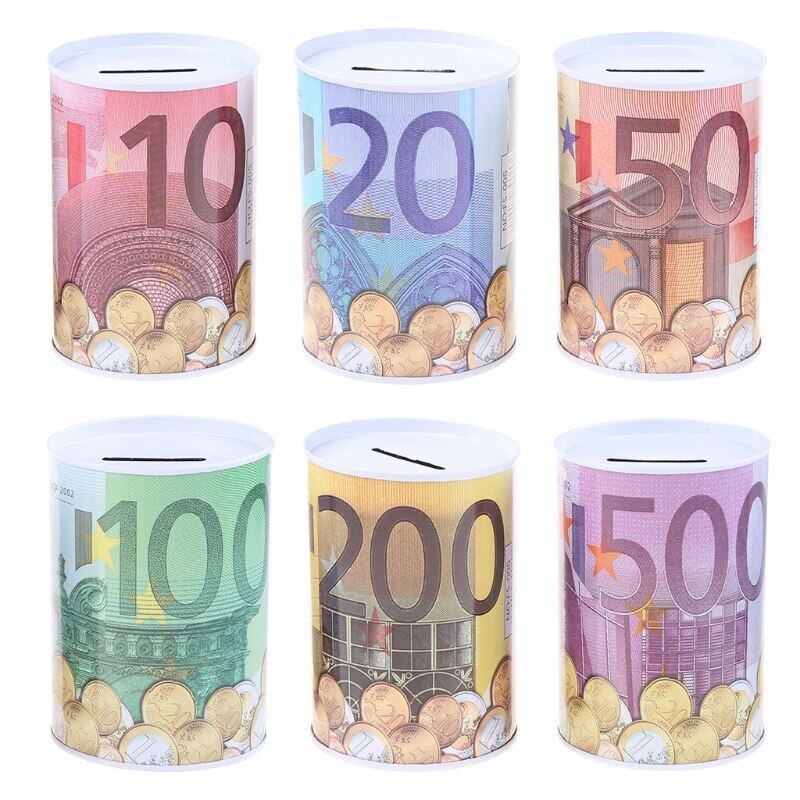 Custom money tin box coin saving tins round piggy bank sublimation piggy bank metal piggy bank money saving box