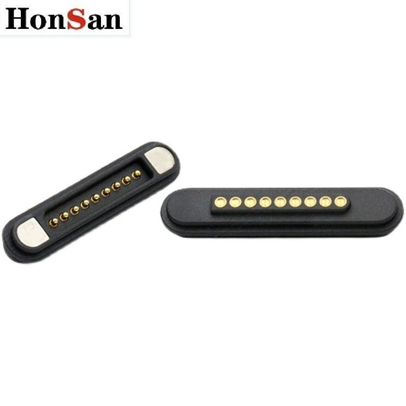 High Current Single Row  Battery Switch Probe Strong Force Spring-Loaded Modular 9 Pin Magnetic Connector Pogo Pin