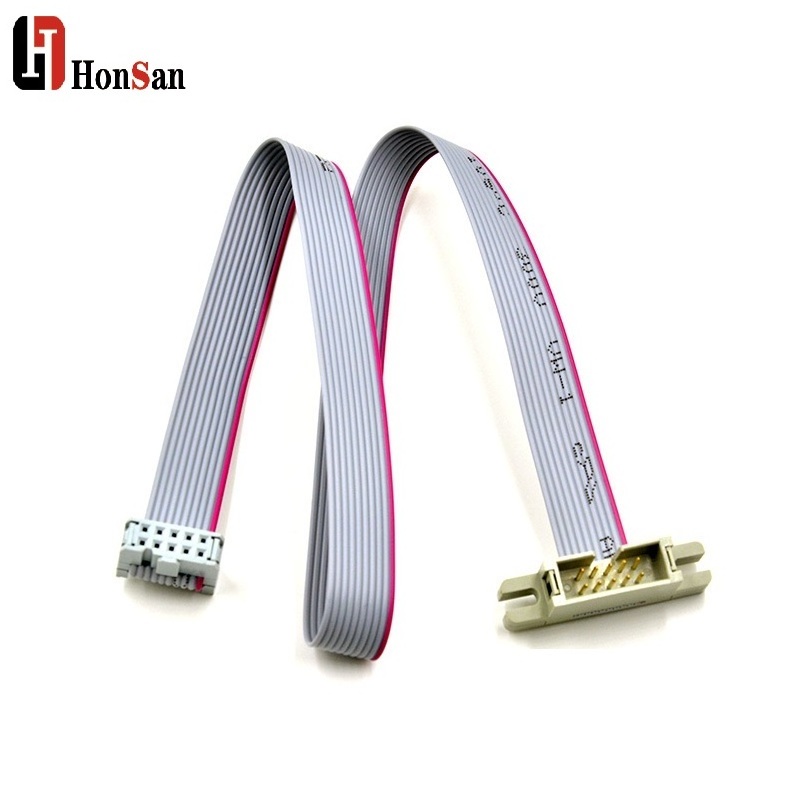 6 8 10 12 14 16 20 24 26 30 34 40 50 60 64 Pin 1.27mm Pitch Idc Connector Grey Flat Cable Assembly Ribbon Cable