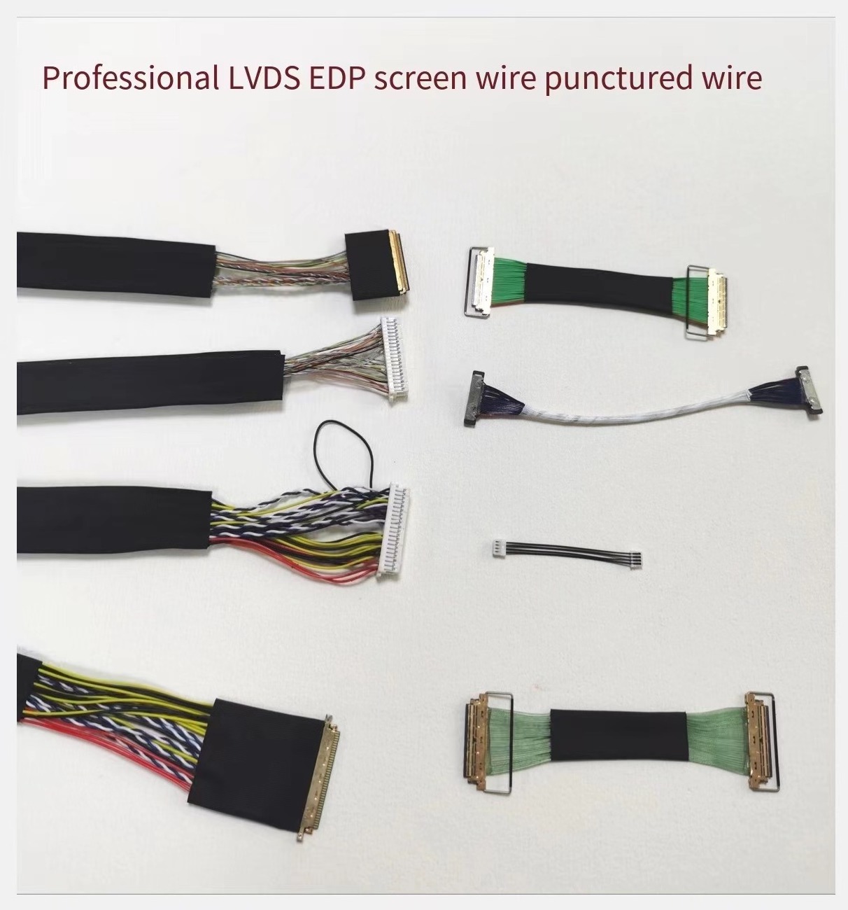 Factory OEM/ODM Custom  Custom LCD Screen Cable IPEX Display Cable Assembly Any Connector I-Pex AMP Hi-rose J/ST Molx LVDS Cable