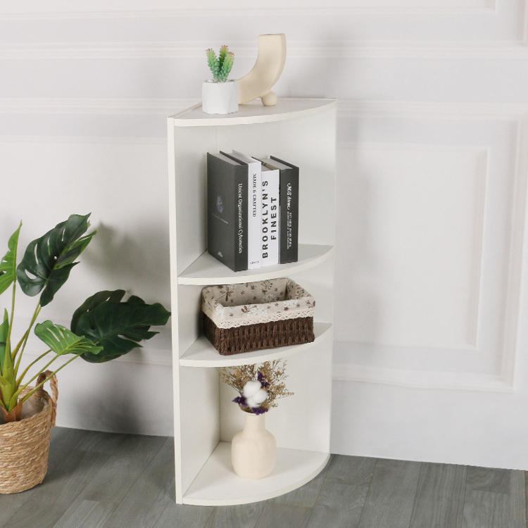 2021 New Style Living Room and Bedroom Corner Book Shelf MDF Wooden Corner Book Shelf