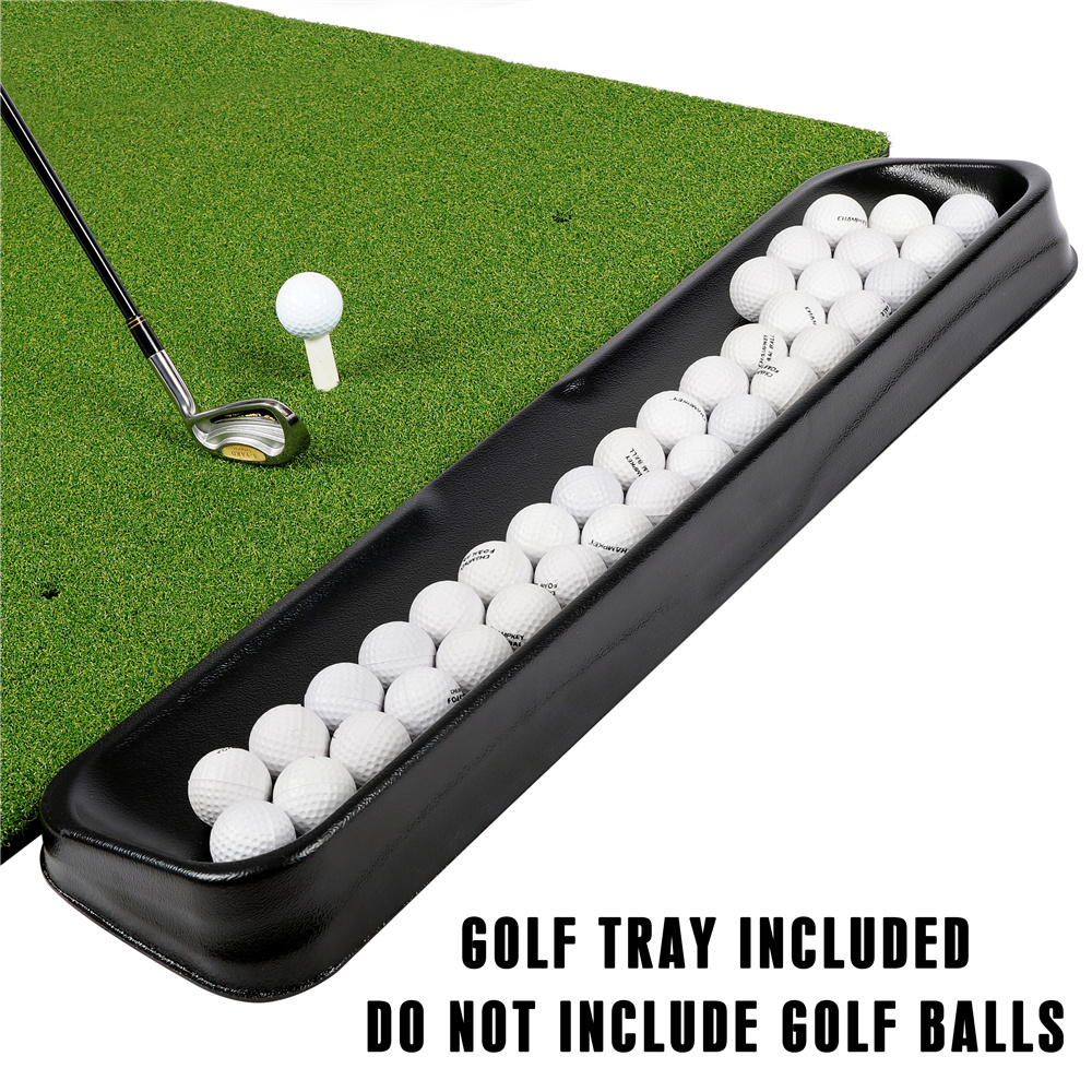 Mixed driving range golf swing practice putting hitting range mat with rubber base and ball tray