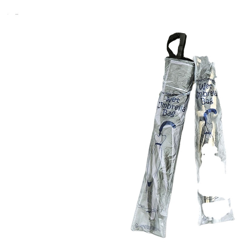 Factory Supply HDPE Disposable Clear Plastic Printing Logo Waterproof Disposable Bags Long Wet Umbrella Bags