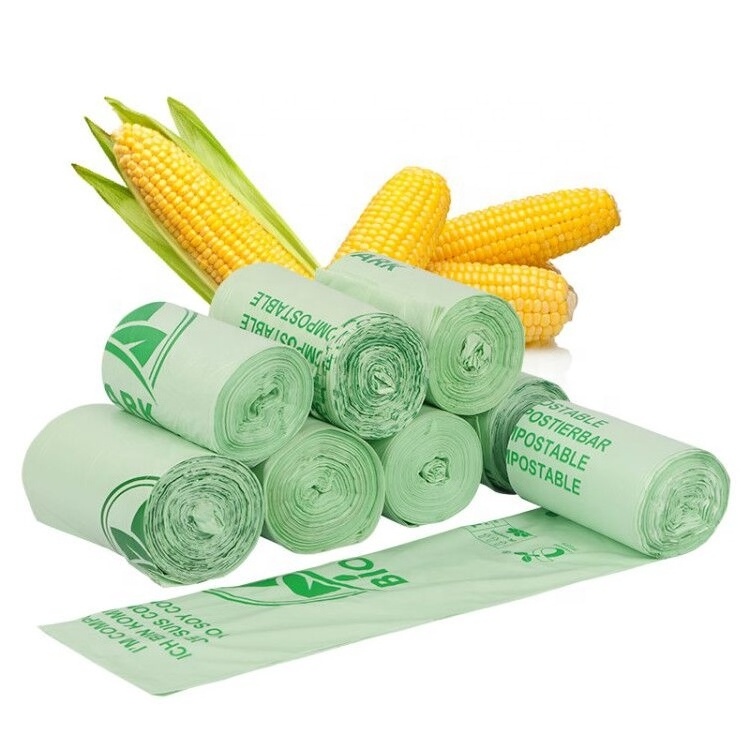 Eco friendly biodegradable Corn starch Compostable plastic packaging bag on roll