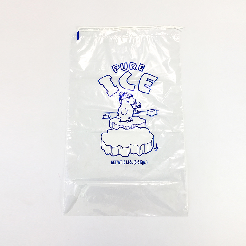 10Lb Extra Strength Reusable Safe Food Grade Plastic Drawstring Ice Bag