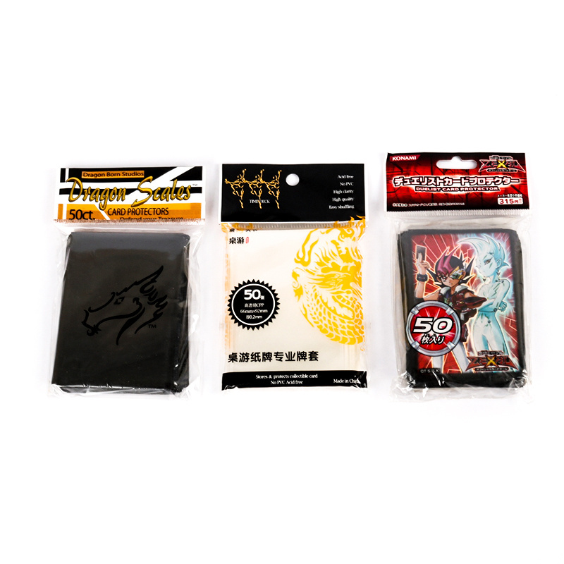 Moisture Sealing Square Card Sleeves for Game Yu-gi-oh! Plastic Custom Heat Seal LDPE Side Gusset Bag Gravure Printing Promotion