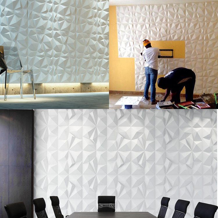 500x500mm modern interior waterproof decorative 3D PVC wall panels