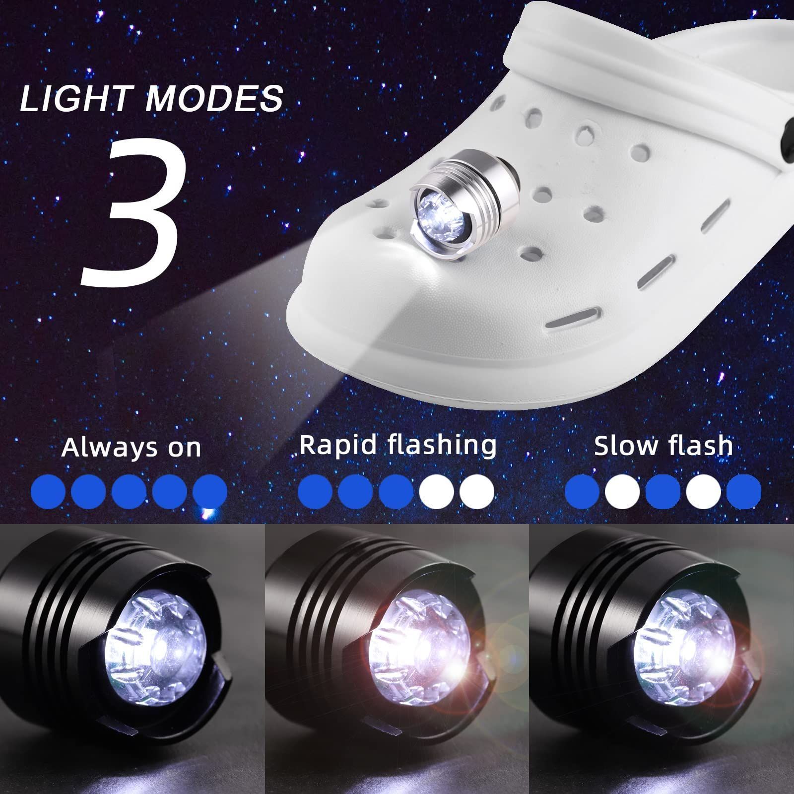 Wholesale Headlights For Hole Shoes LED Light For Waterproof Shoes high-quality headlights for croc LED night safe lighter