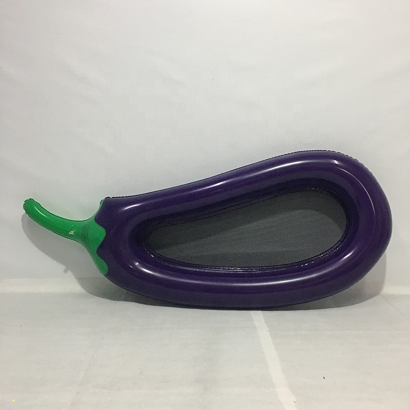 Pool lounge inflatable eggplant mesh float