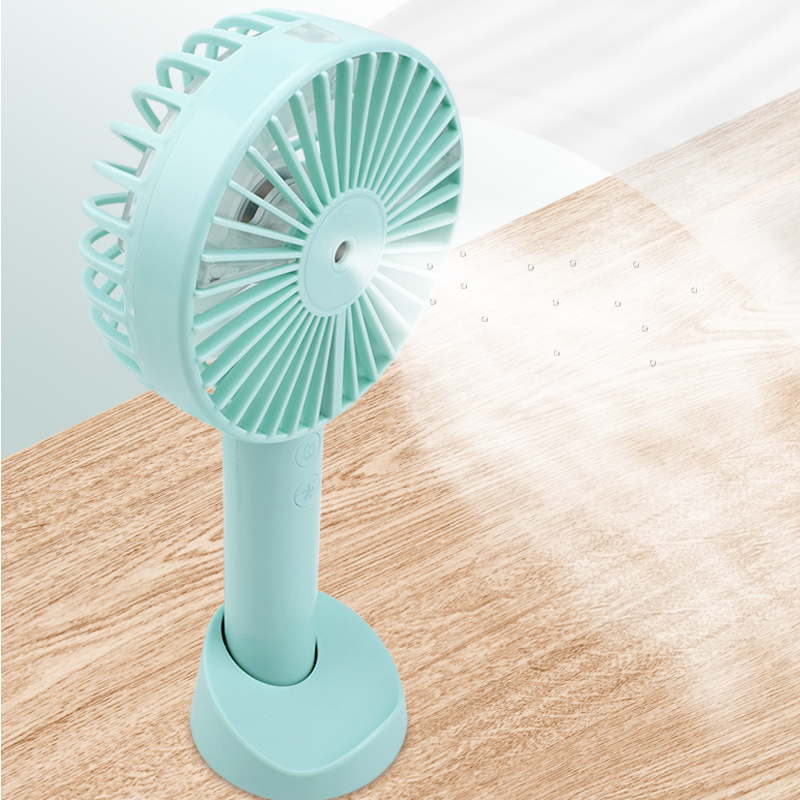 ODM/OEM Abanico Portatil Green Desk Water Spray Handheld Mist Outdoor Personal Rechargeable Table Mini Portable Fan With Mist