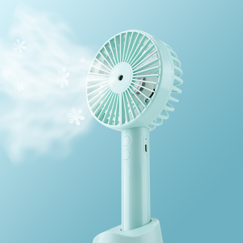 ODM/OEM Abanico Portatil Green Desk Water Spray Handheld Mist Outdoor Personal Rechargeable Table Mini Portable Fan With Mist