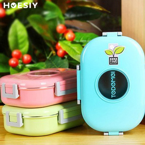 Metal Tiffin 304 Stainless Steel PP Plastic Lid Bento Box Inox Anti Water Leak Sustainable Lunch Box Kids Children Lunch Box