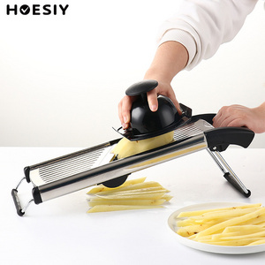 Stainless Steel Manual Chopper Vegetable Tool Non-slip Multi Blade Adjustable Mandoline Cheese Vegetable Slicer with Safety Tool