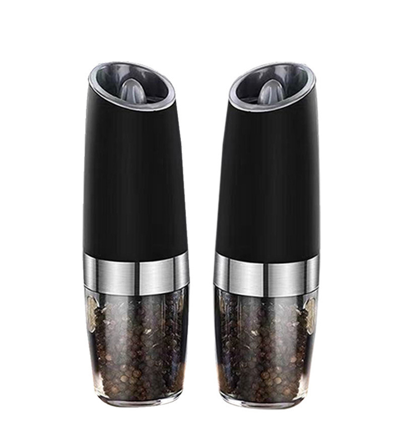 Custom Battery LED Light Automatic One Hand Operation Adjustable Stainless Steel Salt Pepper Mill Sets Electric Pepper Grinder