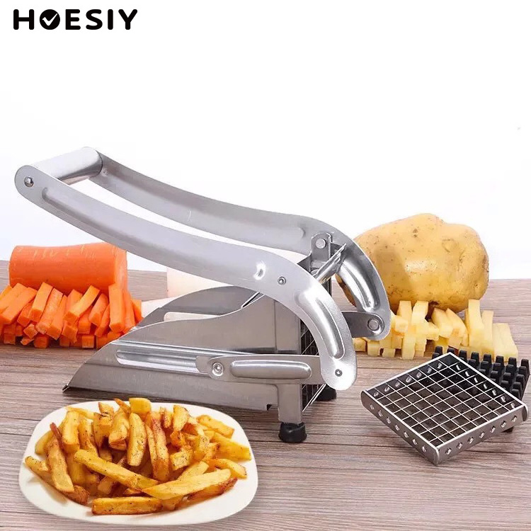 Stainless Steel French Fry Cutter Vegetable Fruit No-Slip Suction Fri Potato Cutter Manual Press Food Preparation Veget Slicer