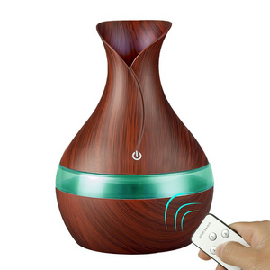 300ml USB Electric Essential Oil Diffuser Touch Remote Control Ultrasonic Air Humidifier Car Wood Grain LED Lights Diffuser