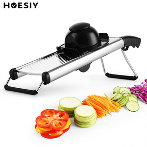 Onion Potato Cutter Stainless Steel Vegetable Slicer No-slip Fruit Vegetable Tool Julienne Adjustable Mandoline with Safety Tool