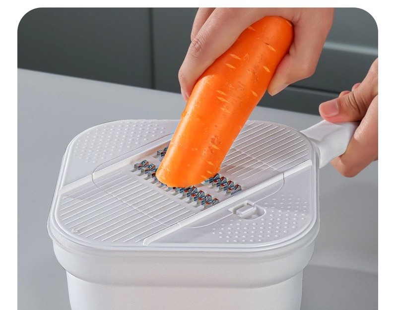 Countertop Fruit Vegetable Washer Drainer Julienne Shredder Manual Vegetable Cutter Tool Cheese Grater Slicer with Handle