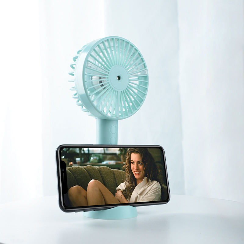 ODM/OEM Abanico Portatil Green Desk Water Spray Handheld Mist Outdoor Personal Rechargeable Table Mini Portable Fan With Mist