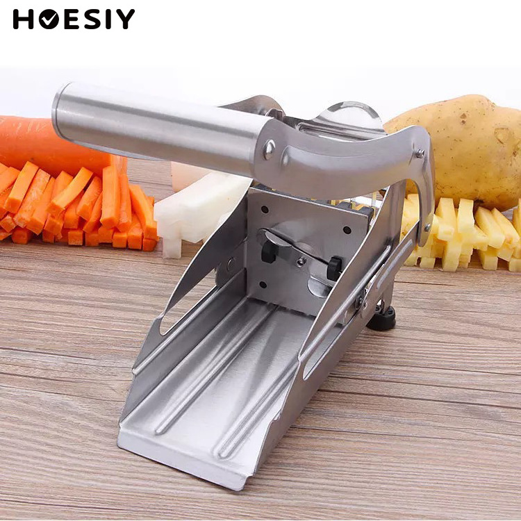 Stainless Steel French Fry Cutter Vegetable Fruit No-Slip Suction Fri Potato Cutter Manual Press Food Preparation Veget Slicer