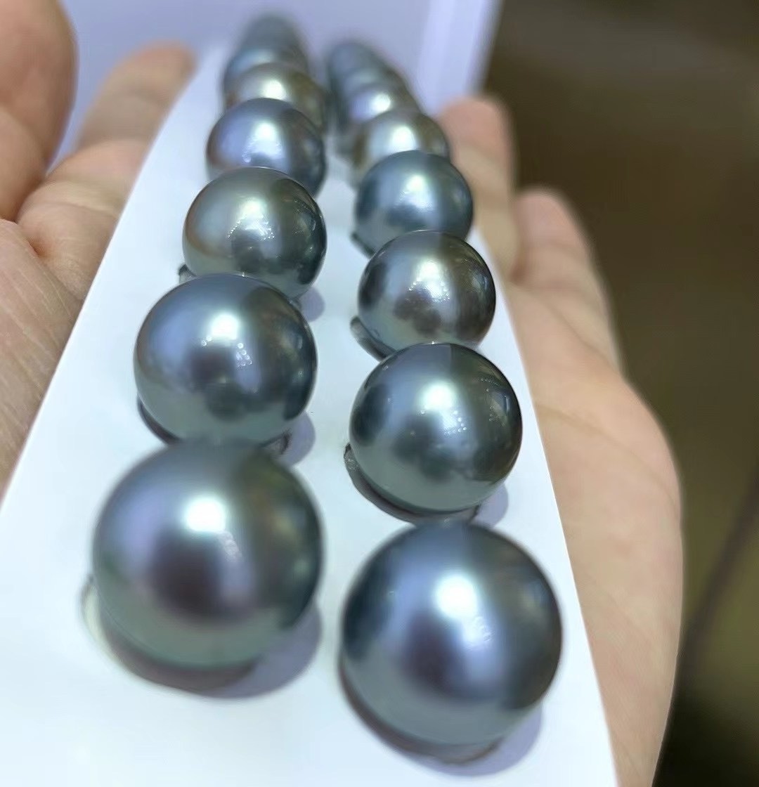 10-11mm AAA Top Quality Loose Sea Water Black Peacock Green Wholesale Tahiti Tahitian Pearls