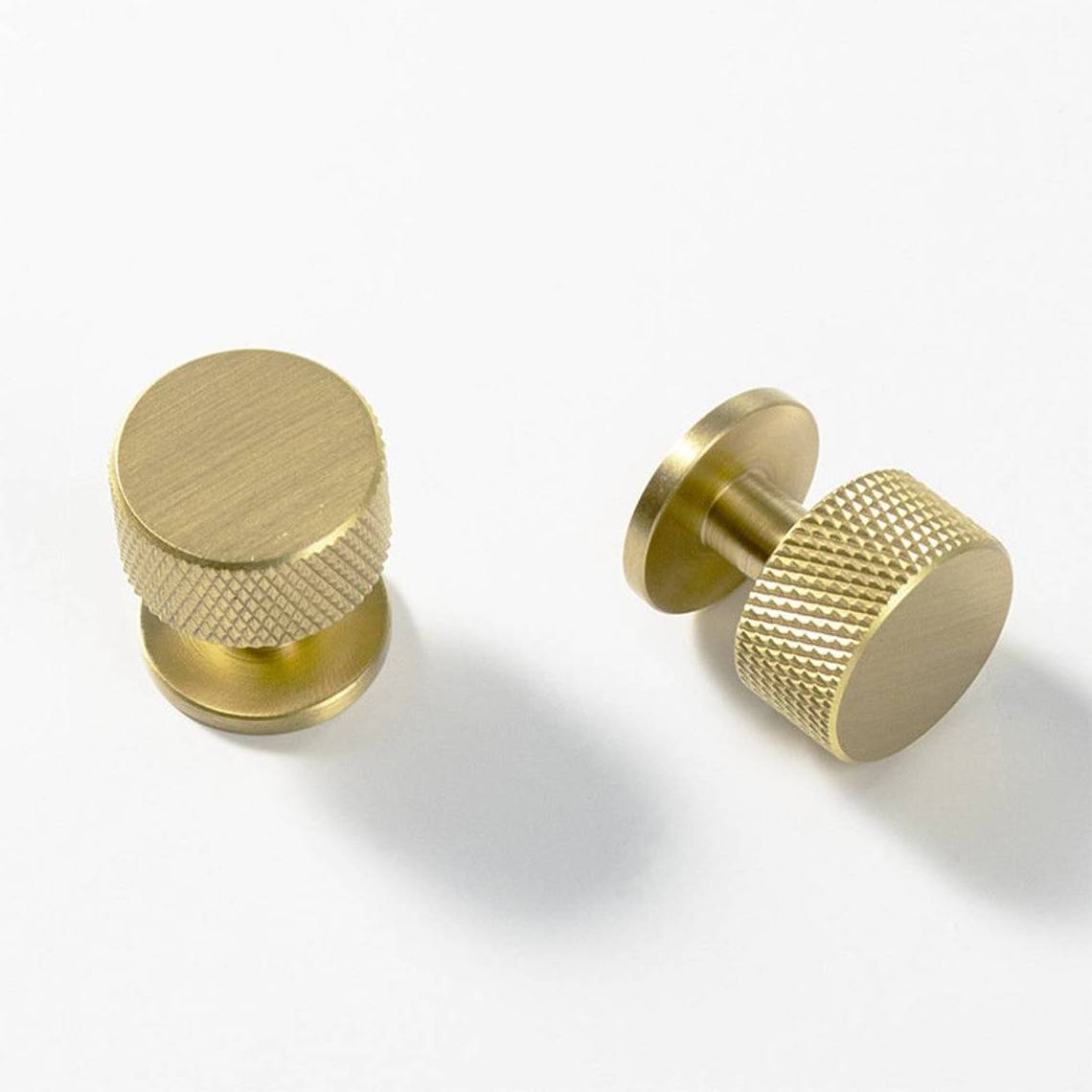 China Factory Custom Made Round Cabinet Knurled Gold Color Satin Brass Knob