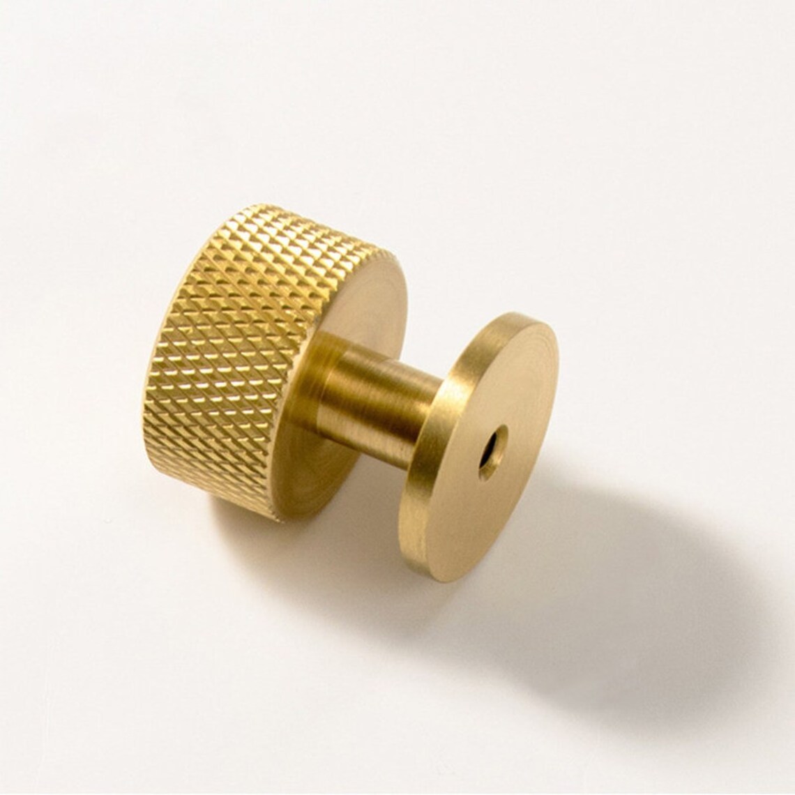 China Factory Custom Made Round Cabinet Knurled Gold Color Satin Brass Knob