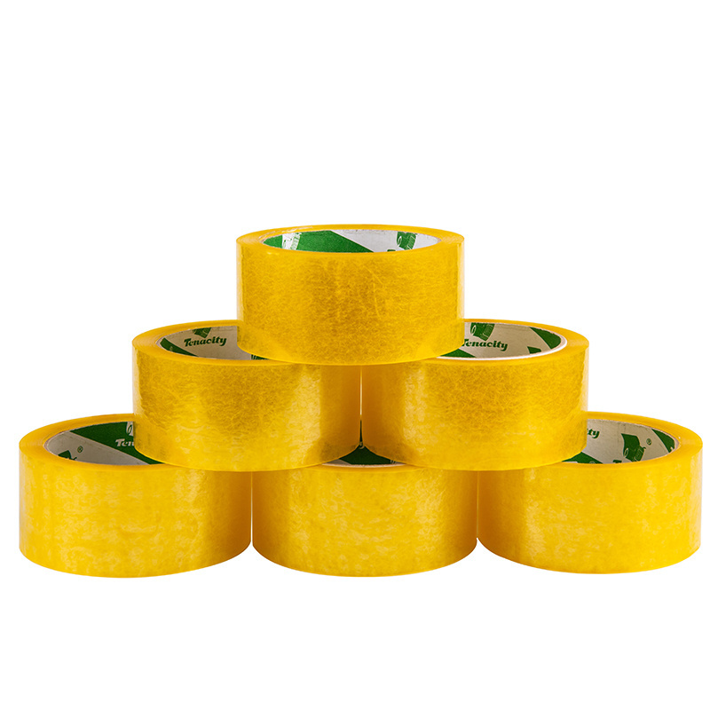 Bopp Lemon Yellow Tape Jumbo Rolls Clear Transparent Reflective Crystal Strong Strength Carton Packing Adhesive Sticky Tape