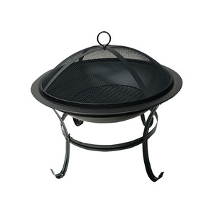 21 Inch Outdoor Camping Portable Wood Charcoal Burning Fire Bowl Pit Brazier Round Metal BBQ Grill