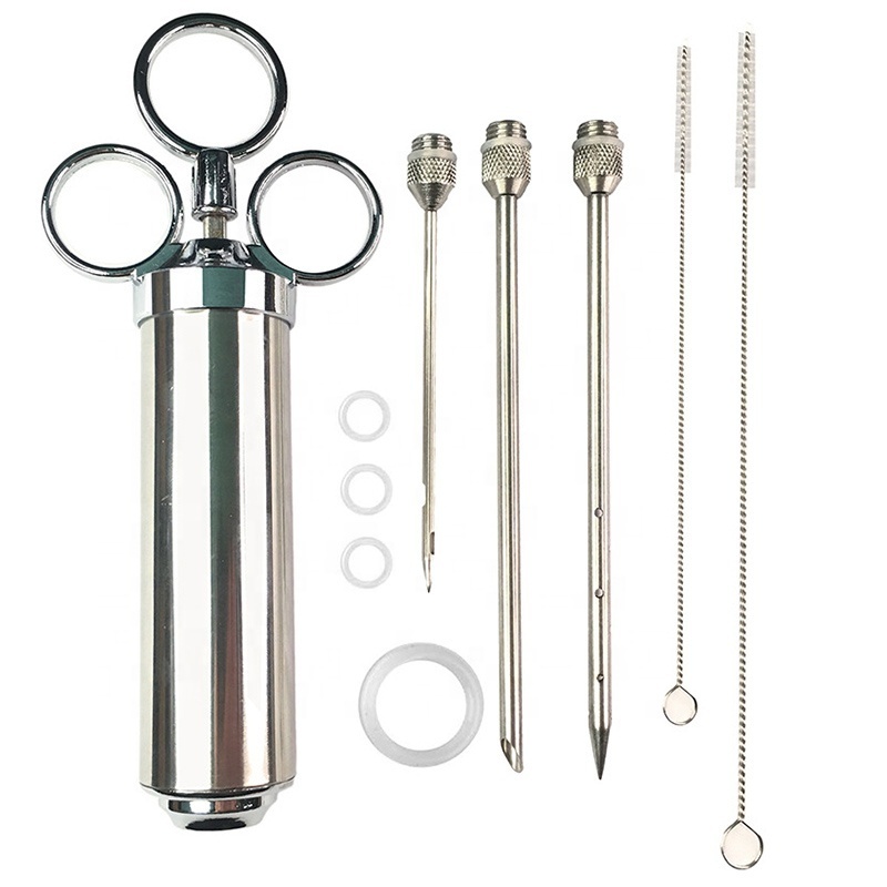 Hot Sale 2-oz gun kit sauce barbecue turkey brine machine set seasoning meat injector syringe