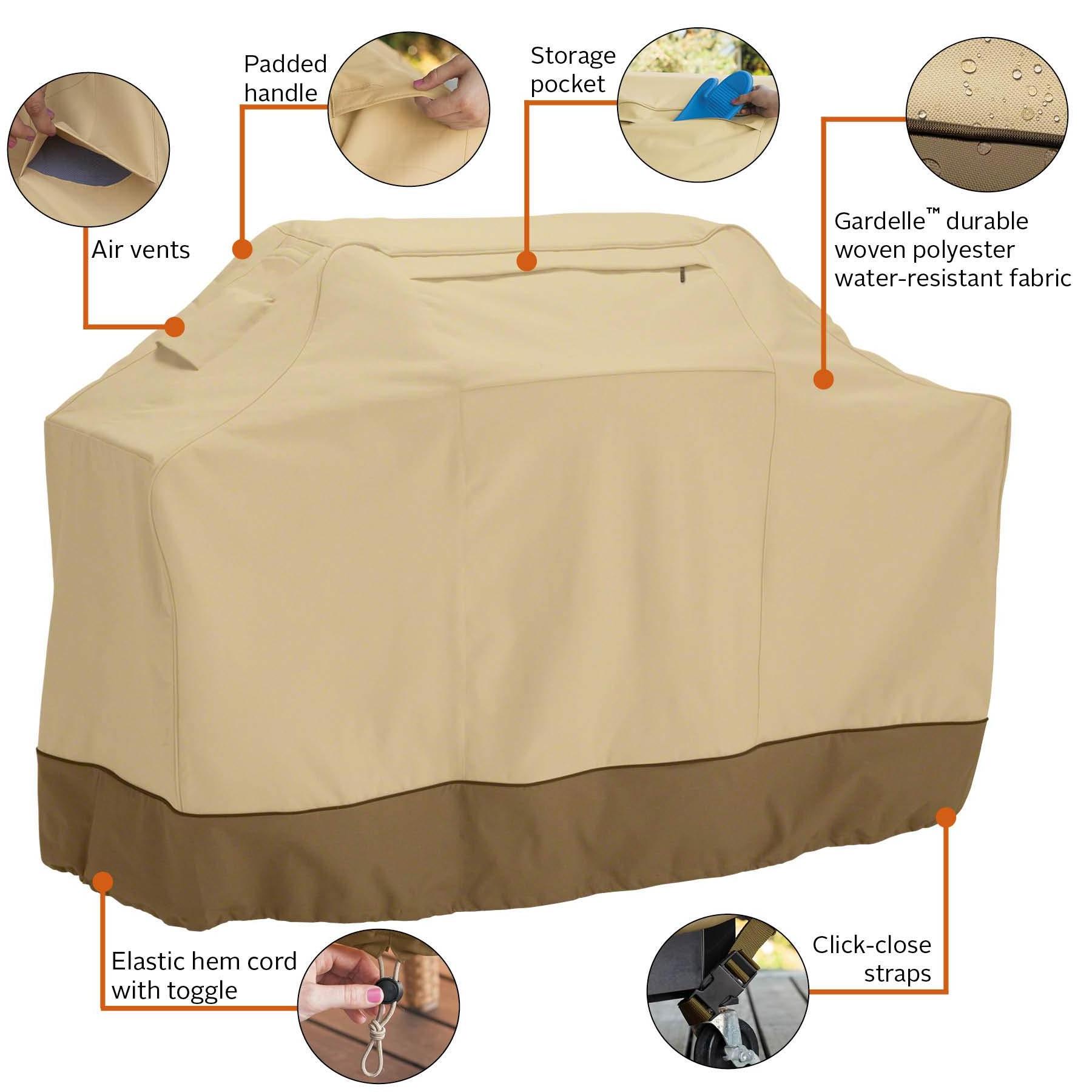 Classic BBQ Accessories UV Protection Wind Dust Resistant Beige Fabric Waterproof BBQ Grill Cover