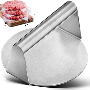 Barbecue BBQ Tool Accessories Manual Round 5.5in 304 Stainless Steel Non-Stick Beef Steak Hamburger Meat Press