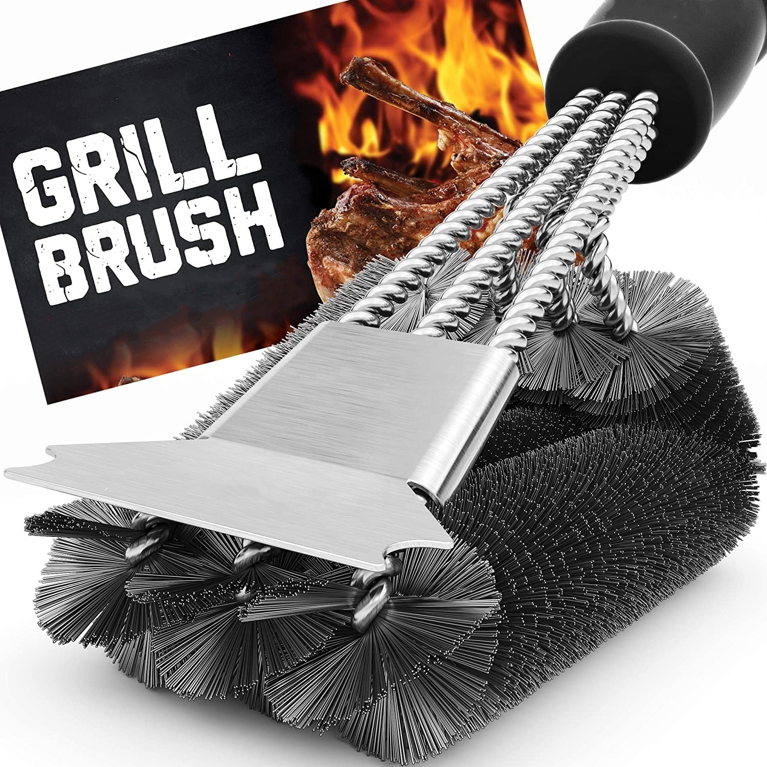 Non Stick Heat Resistance Heavy Duty Safe Grill Brushes and Scraper Grill Cleaner Brush Grill Accessories