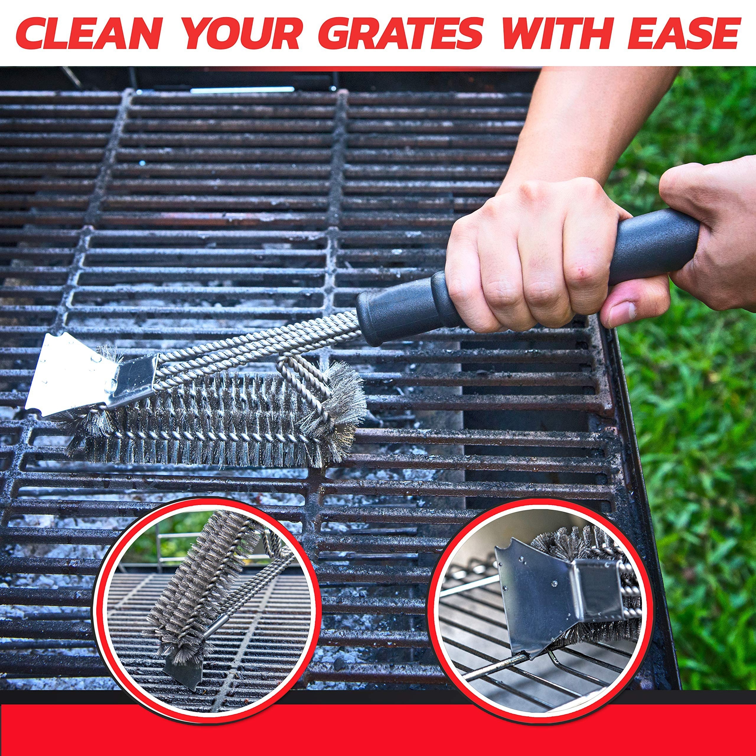 Non Stick Heat Resistance Heavy Duty Safe Grill Brushes and Scraper Grill Cleaner Brush Grill Accessories