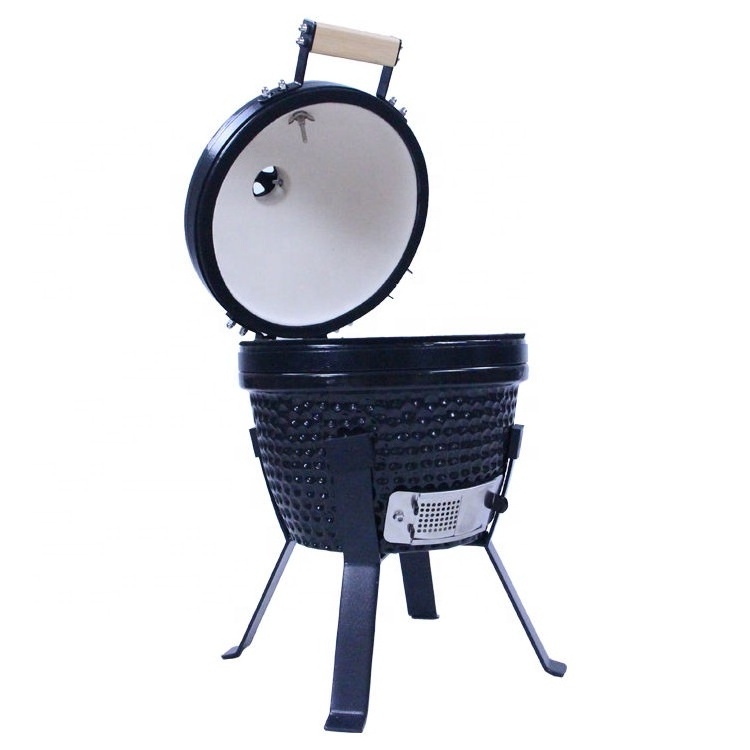 Hot Selling Portable Japanese Outdoor Kitchen Mini 13 Inches Table Kamado Ceramic BBQ Smoker Grill Kamado Grill