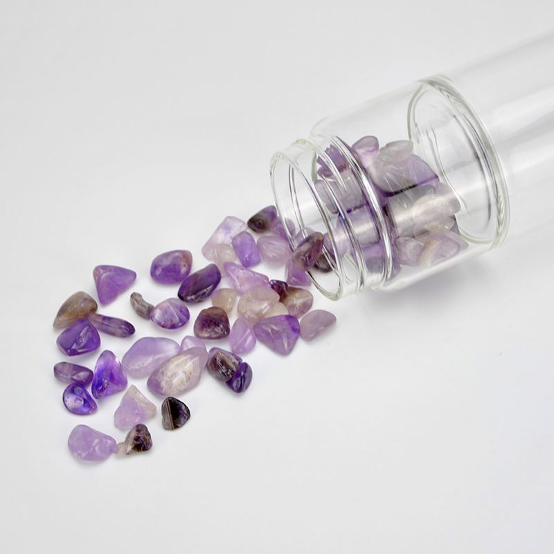 2022 Free Rose Gold Lid Elixir Healing Quartz Gemstone amethyst Infused Glass Crystal Water Bottle