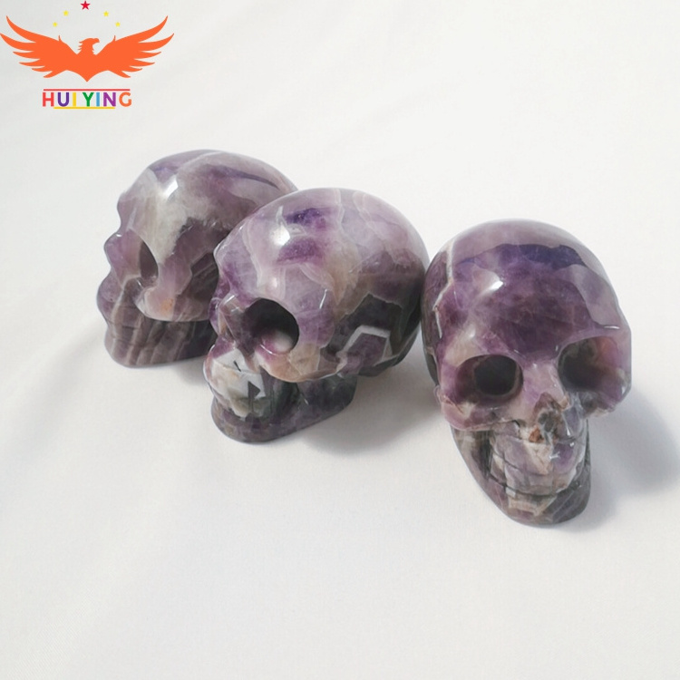 DIY Factory direct supply wood skulls carving life-size gemstones dragon crystal