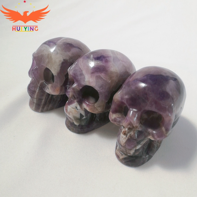 DIY Factory direct supply wood skulls carving life-size gemstones dragon crystal