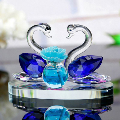 HY beautiful in colours lovely design blue crystal swan wedding favor for souvenir use