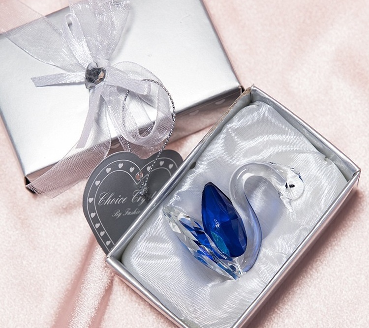 DIY Wholesale Handmade Angelic Purple Blue Crystal Swans for Promotion gifts