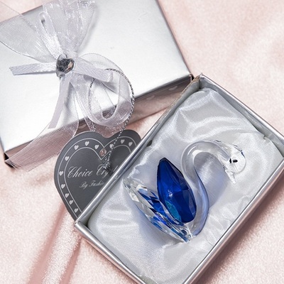 DIY Wholesale Handmade Angelic Purple Blue Crystal Swans for Promotion gifts