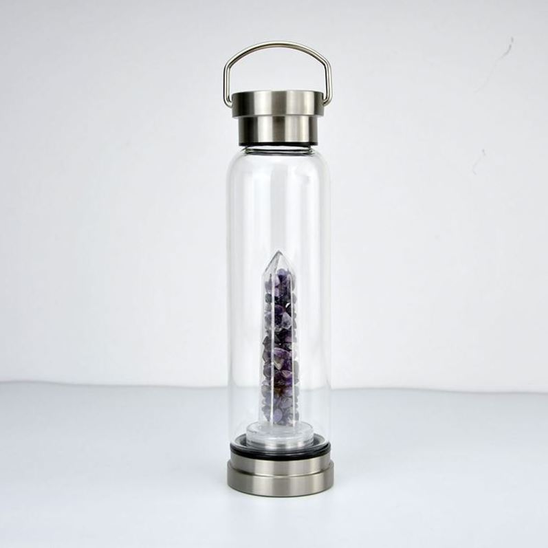 Crystal Crafts Water Bottle With Crystal Inside amethyst Water Bottle Crystal Tea Cups